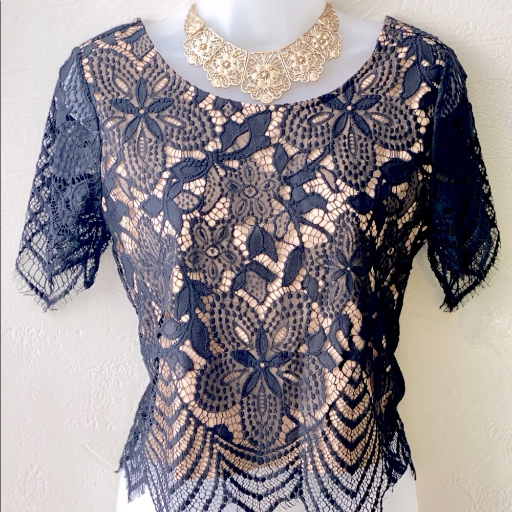 Express Black Lace Blouse